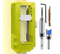 Door Hinge Template Kit - Metal Hinge Mortising Guide, Precision Woodworking Jig with Adjustable Stops, Professional Door Fitting Accessory | Perfect for Interior, Cabinets, Exterior Frames Home