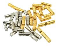 Door Hinges 10Pcs Copper Barrel Hinges Cylindrical Hidden Cabinet Concealed Invisible Brass for Jewelry Box Case Furniture Hardware for Bathroom(Gold 4x15mm)