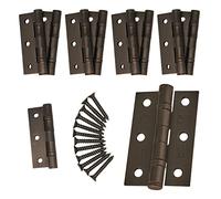 Door Hinges 3" 76mm Ball Bearing 5 Pair Pack [10 Hinges & Screws] Dark Bronze