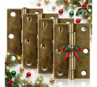 Door Hinges 3 Inch Heavy Duty Internal Door Hinges Retro Folding Butt Strong Solid Hinges Replacement Fire Rated for Gate Windows Closet Drawer Boxes,Bronze,76mm x 50mm,2 Pairs