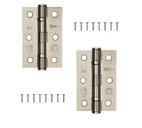 Door Hinges 3 inch Satin Nickel Ball Bearing Butt Hinges Grade 7 Steel Door Hinge for Wooden Doors 2 Pack