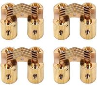 Door Hinges, Bearing Door Hinges,4Pcs Gold Barrel Hinge, Brass Concealed 8mm/24mm Cabinet Box Invisible, with 180° Opening Angle for DIY Jewelry Hand Craft