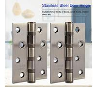 Door Hinges, Heavy Duty Hinges 4in 3mm Stainless Steel Hinges Muffler Buffer Hinges Mute Bearing Door Hinge for Exterior Interior Doors