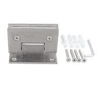 Door Hinges Shower Double Open Stainless Steel 90 Degree Door Hinges for Bathroom Cabinet Showcase Durable Brushed Treatment Complete Accessories Easy Install