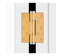 Door Hinges, Soft Close Hinges Matte Black Aluminum Alloy 3mm Thickness 180 Degree Opening Rounded Radius Corners(C)
