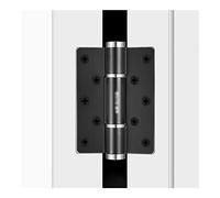 Door Hinges, Soft Close Hinges Matte Black Aluminum Alloy 3mm Thickness 180 Degree Opening Rounded Radius Corners(A)