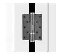 Door Hinges, Soft Close Hinges Matte Black Aluminum Alloy 3mm Thickness 180 Degree Opening Rounded Radius Corners(B)