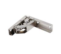 Door Hinges, Steel 90/180 Degree Folding Door Shelf Hinge Silver 68x68mm