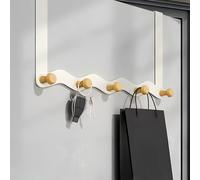 Door Hook with 5 Hooks - Ideal for Doors up to 4.5cm Thick, Suitable for Hanging Clothes, Hats, Towels, and Bags
