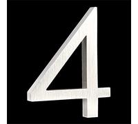 Door House Street Number, 4/6 Inch Exterior Outdoor Modern ApartmentDigital Home Outside Address Sign 0-9 Brushed Alloy(4,10cm)