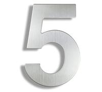Door House Street Number, 6/8/12 Inch Number Stainless Steel Address Sign 0-9 Outdoor SilverHome Big Metal Brushed(5,20cm 8in)