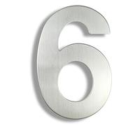 Door House Street Number, 6/8/12 Inch Number Stainless Steel Address Sign 0-9 Outdoor SilverHome Big Metal Brushed(6,20cm 8in)