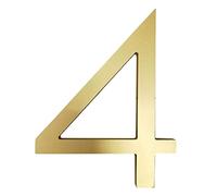 Door House Street Number, Sign Golden 4 Inch Aluminum Alloy Electroplated Modern Building(4)