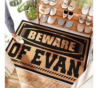 Door Indoor Entry Mat | Wet/Beware Of Evan - Solid Color & Bench - Fall Welcome Mats For Front Door, Rubber Shoe(50X80CM)