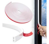 Door Insulation Strip Silicone Self Adhesive Window Draught Excluder Tape for Doors, 6M/20Ft Weather Stripping Window Seal Strip Sound Proofing by YOUSHARES (White)