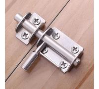 Door Interior Finish Toilet Shed Doors - Heavy-Duty Stainless Steel Sliding for Catch Lock Bolt Security Silver with Smooth Glide Mechanism Latch Bedroom (1 Pack)