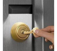 Door Keyhole Light Lamp Infrared Auto Sensor Motion Detector Keyhole 4 LED Light lamp Stick-on Anywhere Tap Lights Battery Operated-Black