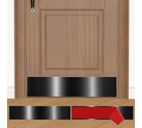 Door Kick Plate for Bottom of Door, Easy Self-Adhesive 8 x 36" Durable Protection & Elegant Decor Kick Plates for Exterior Doors, 2 Sets Metal Stainless Steel Bright Black