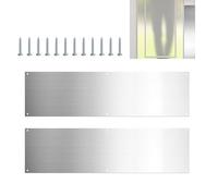 Door Kick Plates 2 Pack - Stainless Steel Door Bottom Protection with Anti-Scratch Su-rface, Universal Fit for Interior and Exterior Doors, Prevents Scuffs and Damage from Foot Traffic