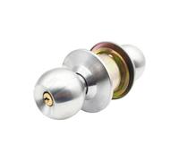 Door Knob Door Knob with Lock Stainless Steel Front Door Lock Set Lightweight Wear-resistant for Bedroom Bathroom Classroom Storeroom Round Ball Handle Burr-free Interior Door Knobs with 3 Key