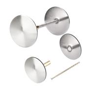 Door Knob Hole Cover Plate, Round Deadbolt Cover Plate Door Knob Handle Hole Filler Plate for Home Interior Exterior Door, fit Thickness 4.2-12cm, Hole 36-45mm (2 pcs-Silver)