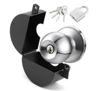Door Knob Lock - Keyhole Blocker for Temporary Door Locking, Prevents Door Knob Turning & Unauthorized Entry, Portable Door Lockout Device for Apartments, Homes & Rental Properties (with Padlock)
