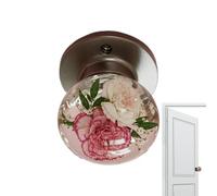 Door Knob - Retro Round Resin Epoxy Flower Door Knob | Artistic Home Decoration, Smooth-Turning Bedroom Doorknobs for Home Apartment Commercial Buildings