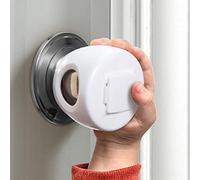 Door Knob Safety Cover for Kids, Child Proof Door Knob Covers, Baby Safety Doorknob Handle Cover Lockable Design. (4 Pack)