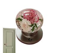 Door Knobs Interior - Retro Round Resin Epoxy Flower Door Knob - Heavy-Duty Smooth-Turning Bedroom Doorknobs, Artistic Home Decoration for Storage Room Entry Studio Apartment Bathroom