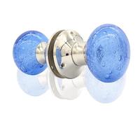 Door Knobs, Made with Brass and Polished Chrome Finish, Complete with Square Spindle bar and Fixing. (Pair) (Blue)