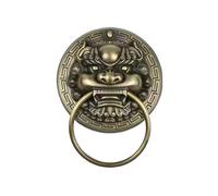Door Knocker 30CM Large Cast Lion Head Door Knocker Ring Pull Vintage Brass Handle Solid Wood Knock for Entry Improvement Decor for Door(Color 2)
