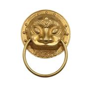 Door Knocker Antique Brass Lion Head Door Knocker Heavy Duty Forged Solid Knock Vintage Handles Cabinet Decoration for Door(Gold,35mm)