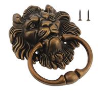 Door Knocker,Door Knockers for Front Door 2 Pc 6 Inch Door Knocker Classical Vintage Retro Home Decor Wall Hanging Decoration Gate Handle Pull Ring Knobs(Bronze)