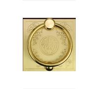Door Knocker,Door Knockers for Front Door Antique Squar Handles Bronze Cabinet Drawer Knobs Knocker Retro Brass Kitchen Knob Pull 6x6cm Door Ring Handle(Brass Color)