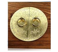 Door Knocker,Door Knockers for Front Door Copper Cabinet Door Ring Handles Retro Flower Engraved Furniture Brass Pulls for Kitchen Wardrobe Bookcase Knobs(11cm Brass)