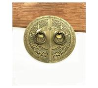 Door Knocker,Door Knockers for Front Door Copper Cabinet Door Ring Handles Retro Flower Engraved Furniture Brass Pulls for Kitchen Wardrobe Bookcase Knobs(11cm Bronze)