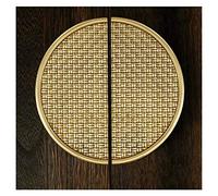 Door Knocker,Door Knockers for Front Door Kitchen Cupboard Brass Door Knobs Semicircle Wardrobe Handles Retro Frunirure Drawer Pulls Bronze 96MM(Brass 1 Pair)