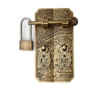 Door Knocker,Door Knockers for Front Door Vintage Style Brass Pull Handle Knobs with Padlock Drawer Cabinet Bookcase Wardrobe Straight Plate Handle
