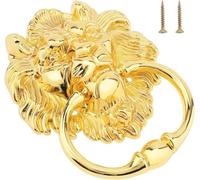 Door Knocker Elegant 2 Pc 6 Inch Door Knocker Classical Vintage Retro Home Decor Wall Hanging Decoration Gate Handle Pull Ring Knobs(Gold)