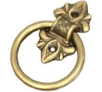 Door Knocker Elegant Antique Brass Door Knocker Handmade Vintage Ring Handle Rustic Entry for Home Garden(60mm Bronze Color)