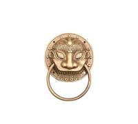 Door Knocker Handle Brass Lion Head Door Knocker Heavy Duty Forged Solid Knock Vintage Handles Cabinet Decoration(80mm Bronze Color)