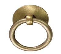 Door Knocker Mini Handle Pulls Antique Copper Cabinet Ring Handles Chinese Brass Drawer Pulls home accessories (Color : Style 3, Size : 2.5cm ring)