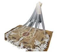 Door Knocker Vintage Wedding Veil 3.5M Long Special Cut Royal Bridal Veil with Comb Bling Sequins Lace Veil Customized(Color1,500cm)