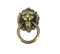 Door Knockers for Front Door 2pcs Antique Chic Dresser Knobs Pulls Drawer Rings Lion Head Furniture Knob Door Knocker Kitchen Cabinet Handle(Bronze)