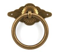 Door Knockers for Front Door 2X Brass Ring Drawer Knob Dresser Pulls for Furniture Decoration Closet Cabinet Cupboard Door Knobs(A Ring Dia 50mm)