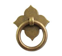 Door Knockers for Front Door 6pc Drawer Pulls Kitchen Door Handles and Knobs Brass Leaf Shape Cabinet with Screw Hardware Ancient Furniture(C)