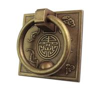 Door Knockers for Front Door Antique Squar Handles Bronze Cabinet Drawer Knobs Knocker Retro Brass Kitchen Knob Pull 6x6cm Door Ring Handle(Bronze Color)