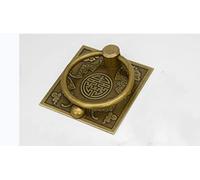 Door Knockers for Front Door Antique Squar Handles Bronze Cabinet Drawer Knobs Knocker Retro Brass Kitchen Knob Pull 6x6cm Door Ring Handle(Bronze Color)