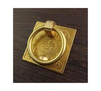 Door Knockers for Front Door Antique Squar Handles Bronze Cabinet Drawer Knobs Knocker Retro Brass Kitchen Knob Pull 6x6cm Door Ring Handle(Brass Color)