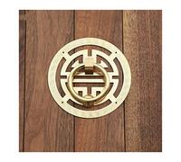 Door Knockers for Front Door Hollow Out Carving Copper Ring Handles Vintage Cabinet Kitchen Pull Handle Wooden Door Knob Knocker Brass Drawer Pulls(10cm Brass)